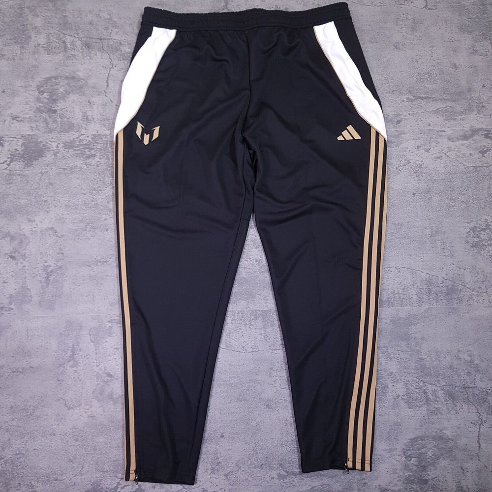 ADIDAS Authentic Lionel‎ Messi Training Soccer Pants Mens 2XL Black Gold